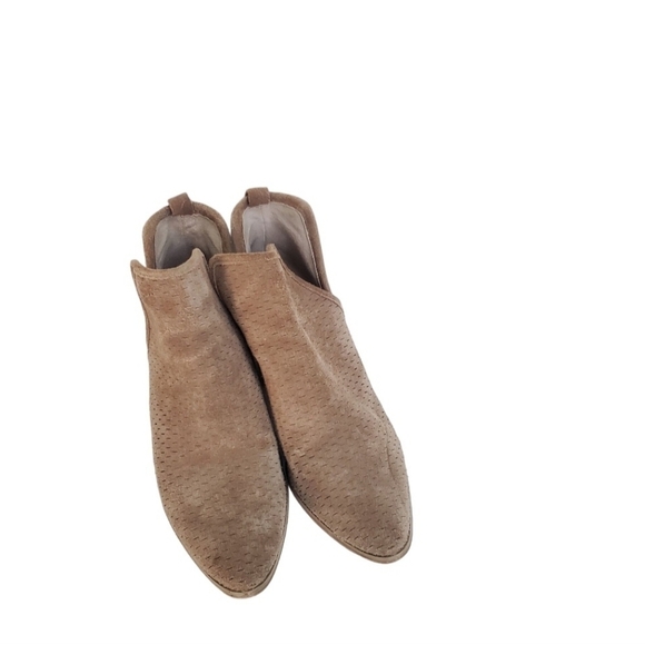 Lucky Brand Loria Perforated Suede Stack Heel Bootie Size 8.5 - Picture 5 of 9